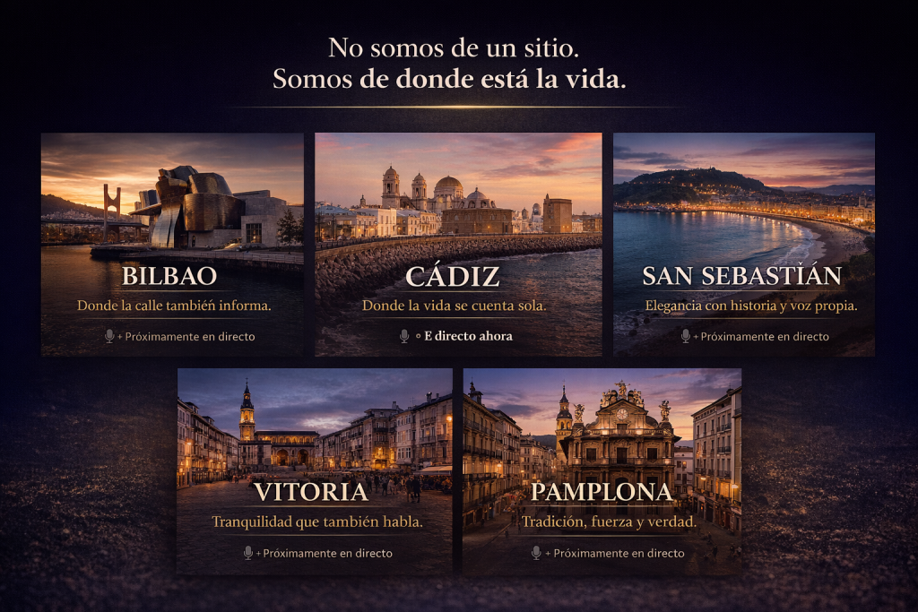 Cádiz, Bilbao, San Sebastián, Vitoria, Pamplona